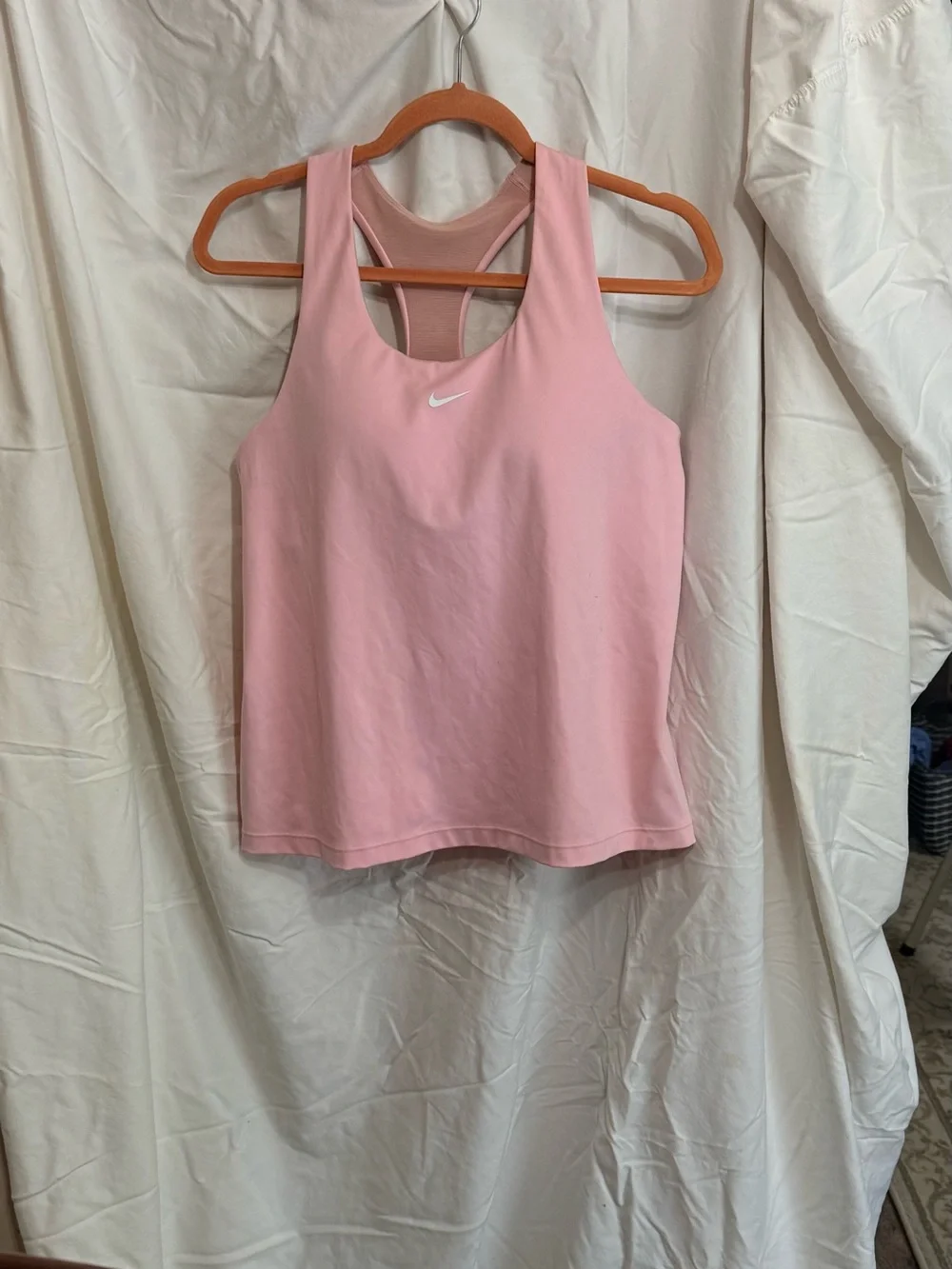 Nike Light Pink Dri-FIT Tank with Black Swoosh